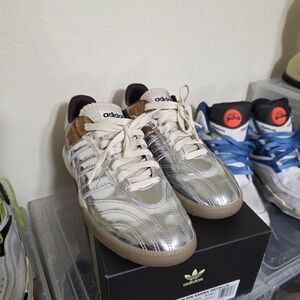 Wales Bonner Adidas Men 's Samba Metallic Silver Sneakers Size 8.5 US Mens